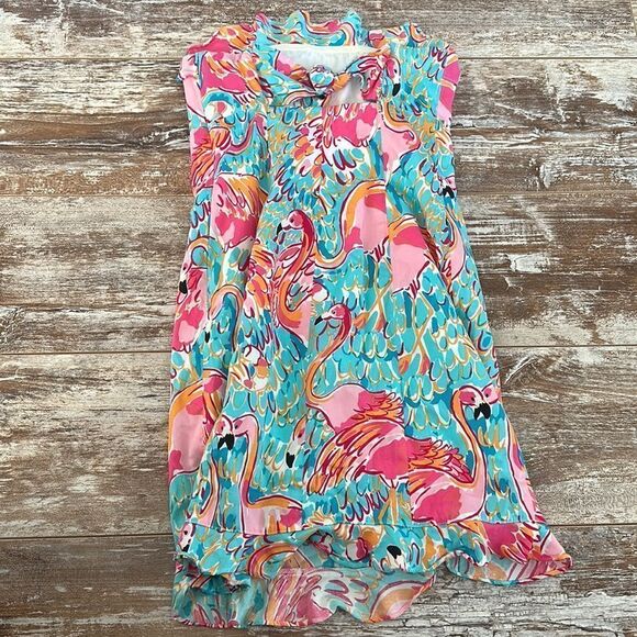Lilly Pulitzer Strapless Ruffle and Keyhole Back Flamingo Dress - Picture 5 of 8